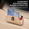 Car Glasses Case Auto Adhesive Type Sun Visor Suede Glasses Holder Sunglasses Clip Card Ticket Holder Universal Car Storage Box