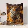 1PC Tiger Treasure Chest Blanket, Soft Warm All-Season Throw for Sofa, Bed, Car, Office, Vibrant Colorful Design, Durable & Cozy Gift for Home Decor,