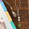 Handmade Beaded Phone Chain Four Leaf Clovers Cellphone Charm Colorful Keyring Ccd Decorative Pendant Cellphone Charm Accessory