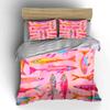 Colorful Fish Pattern Decor Set Exquisite Three-Piece Bedding Set Gift For Kids And Adults