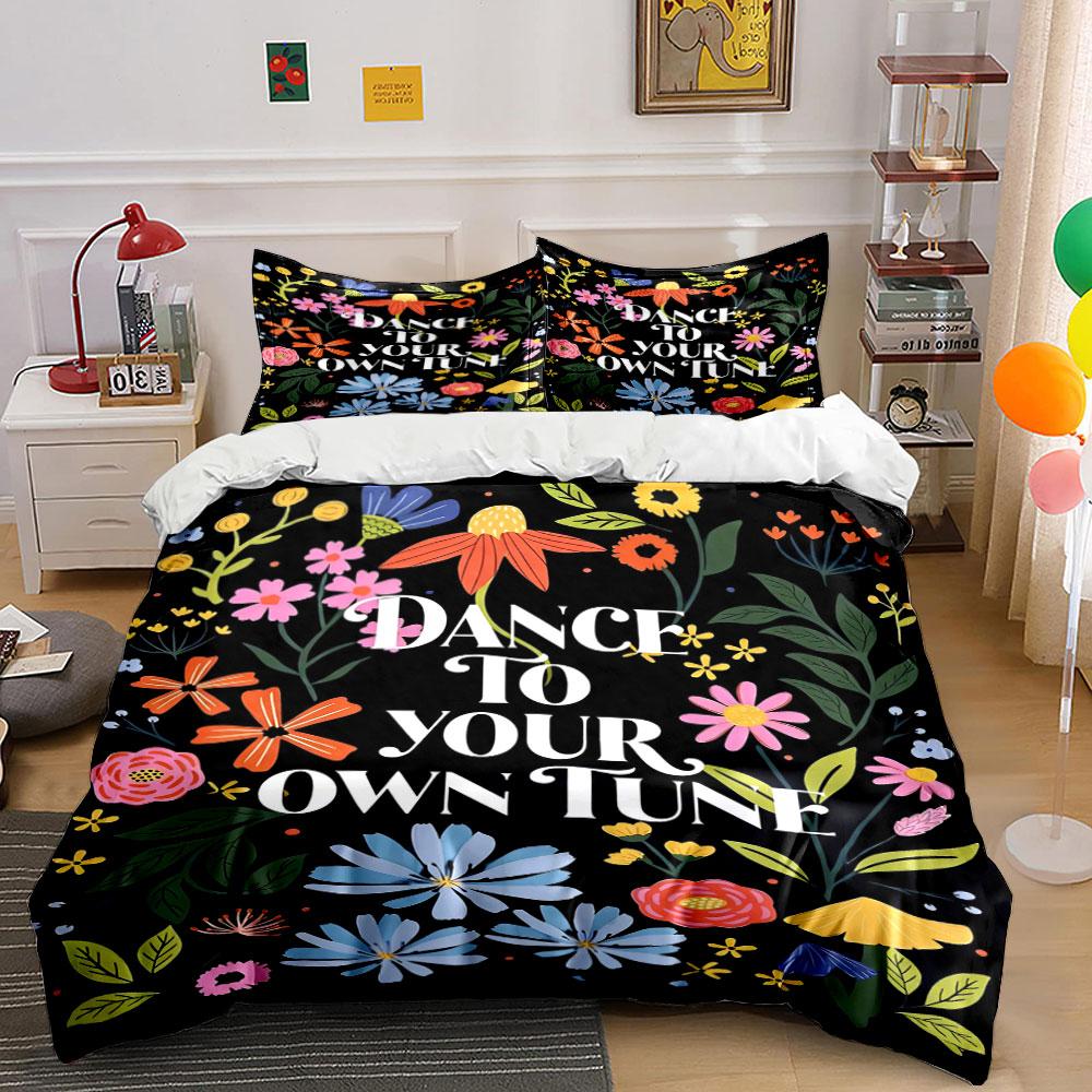 

Colorful flowers and leaves. Bedding sets Duvet cover sets Duvet covers Pillowcases(1 * Duvet Cover 2 * Pillowcases, without duvet insert) 135x200cm