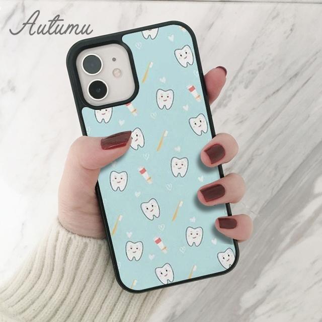 Dentist Dental Crowned Tooth Nurse Phone Case for iPhone 11 12 13 14 Pro Max Mini XR XS SE 2020 6 7 8 Plus Galaxy S21 S22 Cover