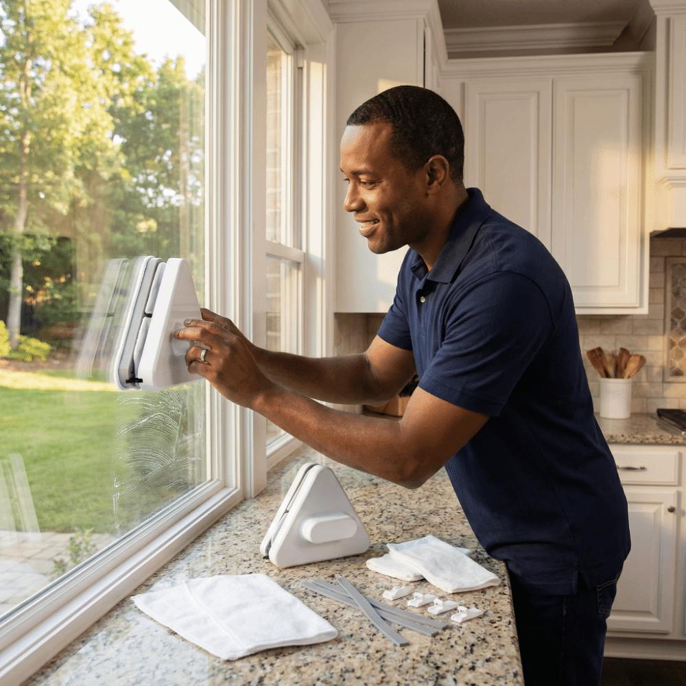 Durable Glass Artifact Cleaning Cotton Easy To Clean Magnetic Adjustment Cleaning Kit Outside