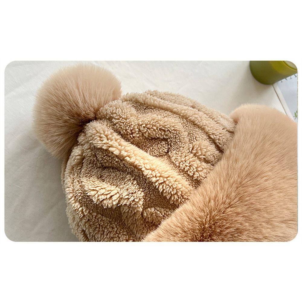Thick Plush Mask Hat Scarf Set Ski Windproof Lei Feng Hat Casual Neck Warmer  for Cycling