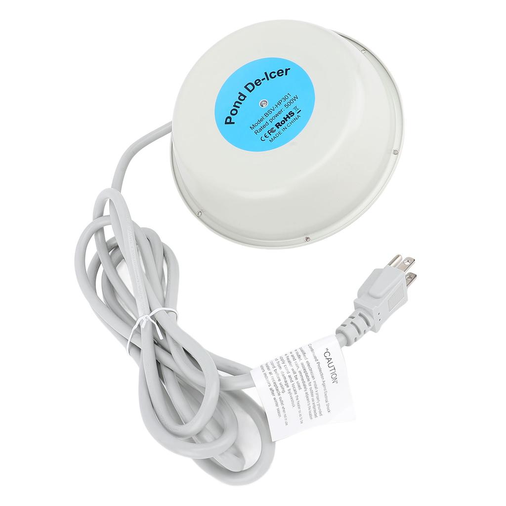 Birdbath Heater Winter Outdoor Bird Bath with Thermostat Floating Pond De Icer 500W Integral Cast