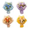 Artificial Flowers Fake Flowers with Eucalyptus Gift Knitted Flowers Crochet Flower Bouquet for Party Shelf Wedding Anniversary