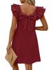 European and American TK spring and summer fashion double-layer lotus leaf sleeve back bow dress women
