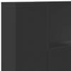 Storage Headboard with LED Black Wood Based Material