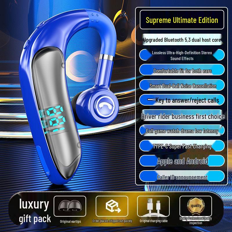 2025 Wireless Bluetooth Ear-Hook Noise-Cancelling Earphones for Business & Sport