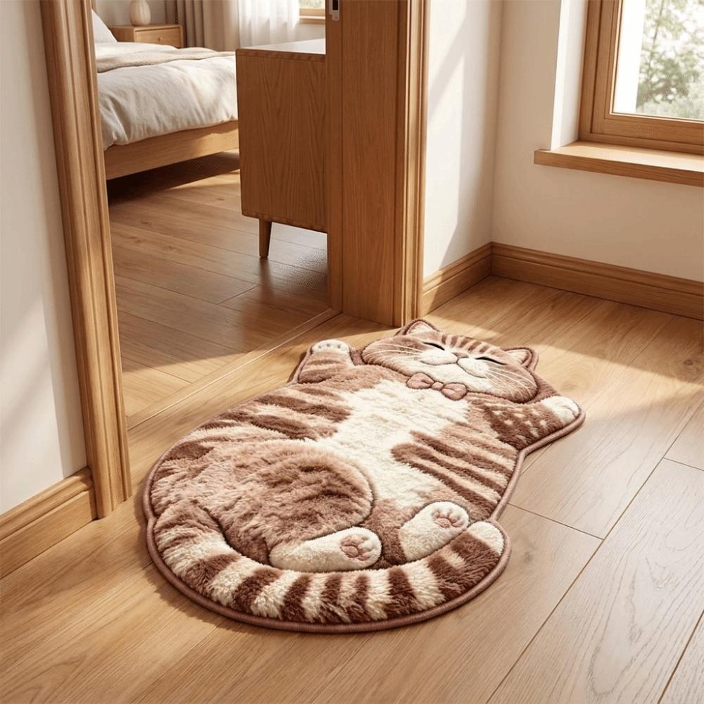 Non-Slip Home Decor Carpet Anti-fouling Cartoon Carpet Cute Cat-Shaped Area Rug Bedrooms