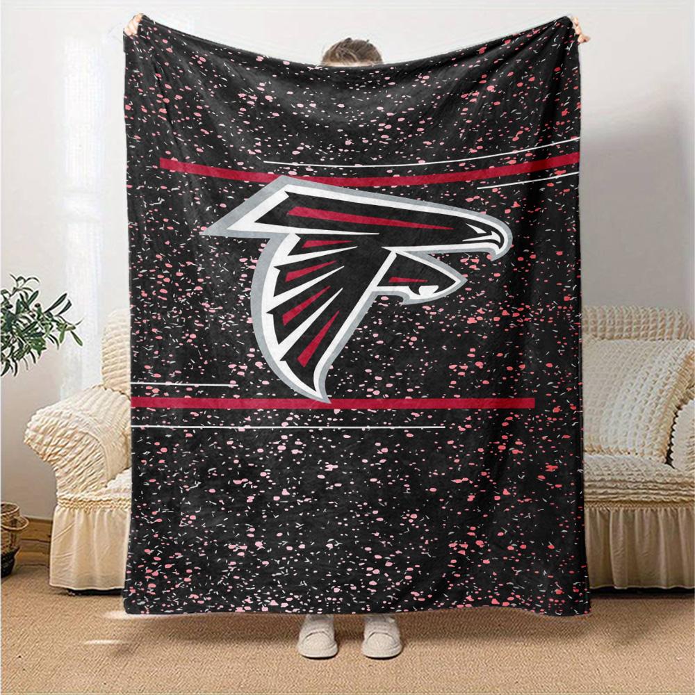 Falcons Logo Print Flannel Blanket High Quality Warm Comfortable Cover for All Seasons Perfect for Gifts Home Decor
