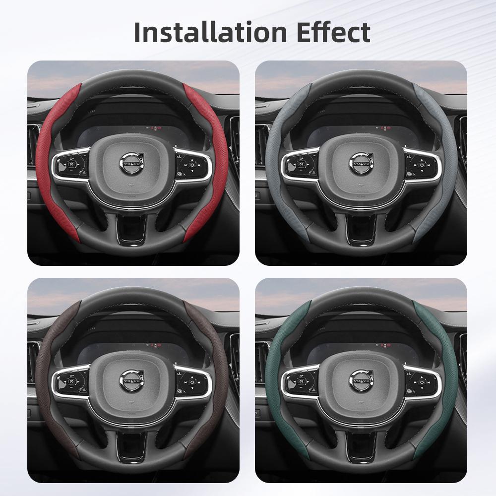 Suitable for Volvo Breathable Holes Leather Steering Wheel Cover Segmented Quick Release Design Non-Slip Durable V40 V70 S60 C30 S40 