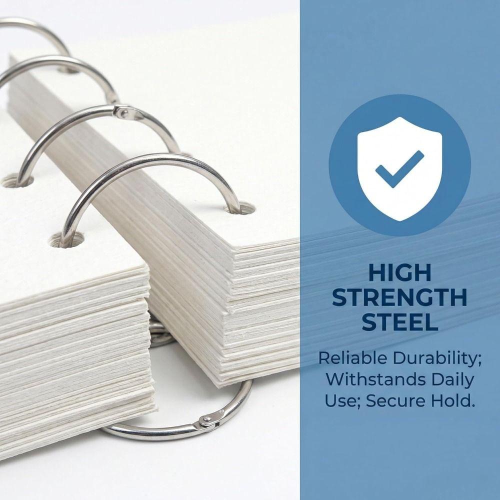 50Pcs Sturdy Metal Binder Rings O Ring Book Binder Rings Metal Opening Ring Home Office