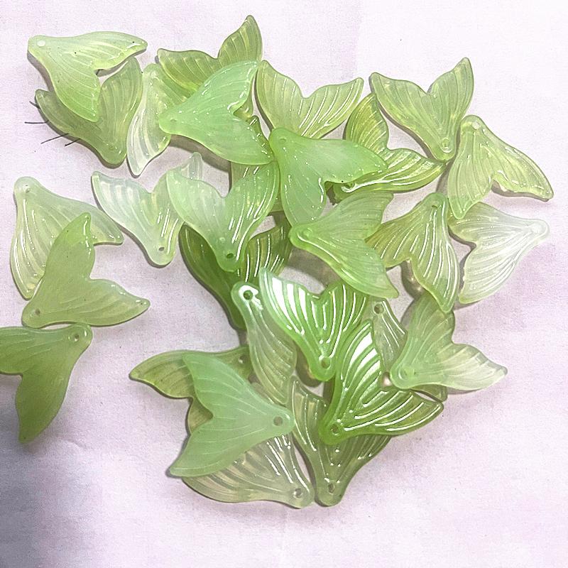 30pcs 20mm Colour AB Acrylic Mermaid Tail Pendant Charms for Jewelry Making Diy Earring Phone Chain Keychain Handmade Accessorie
