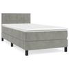 3141269 vidaXL Divan-lit Et Matelas Gris Clair 80x200 Cm Velours