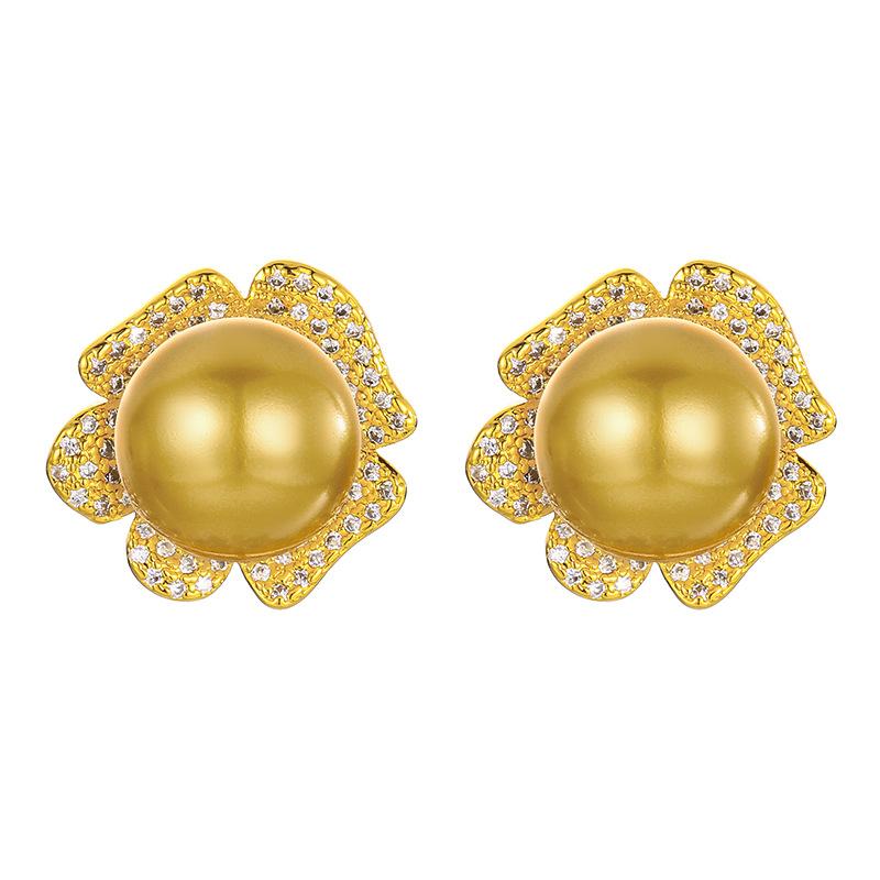 Jewelry Necklace Silver Needle Earrings Women's Pearl Set High-end Feeling Retro Imitation Nanyang Earring Pendant