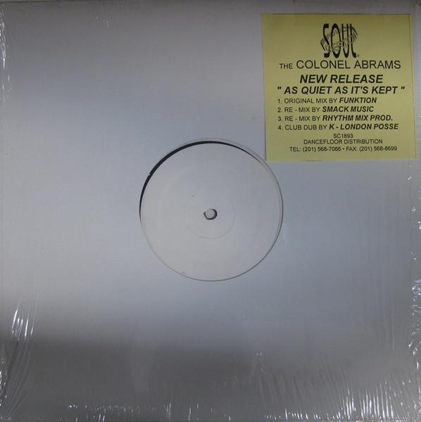 

12inch Record COLONEL ABRAMS - As Quiet As It s Kept SC1893 Soul Creation 1993 US Dance & Electronica Used