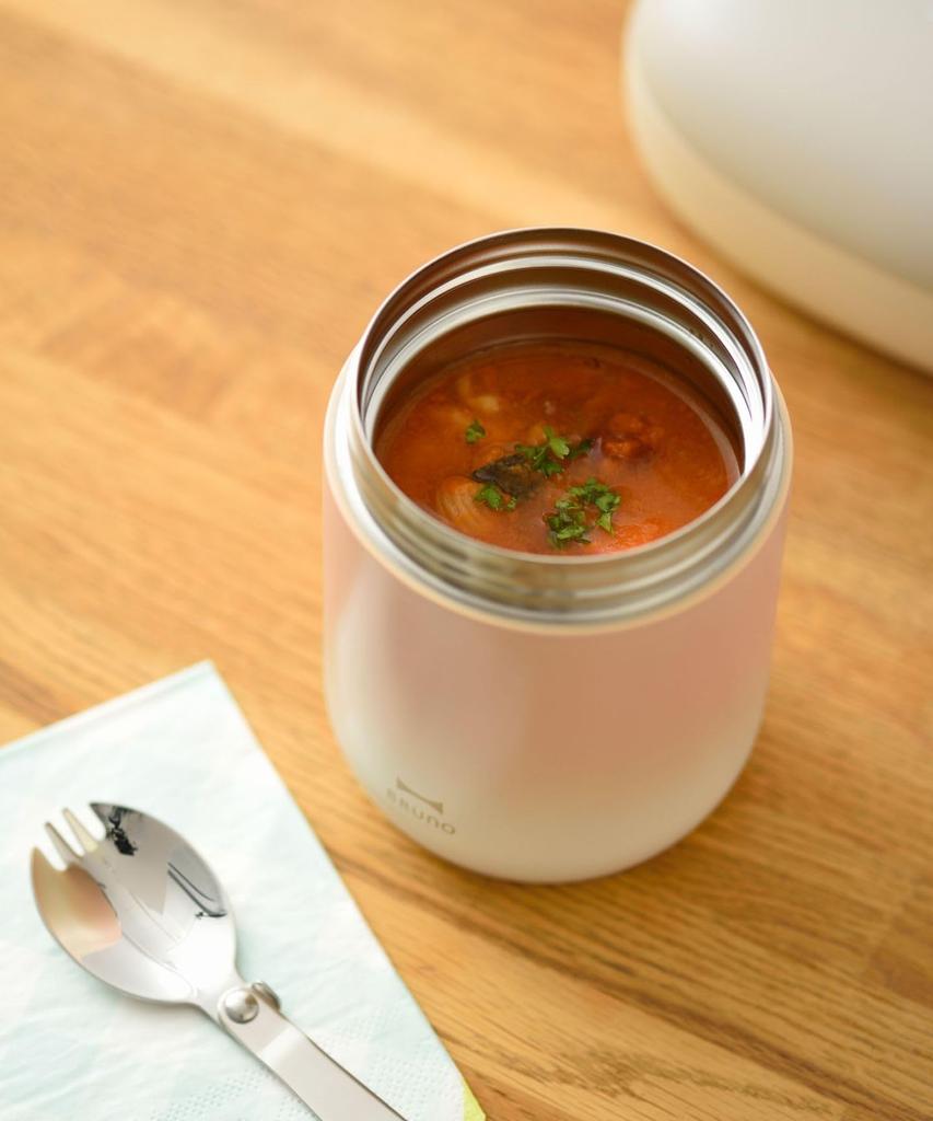 BRUNO Soup Jar with Spoon, Orange, No Size, BHK309-R-OR