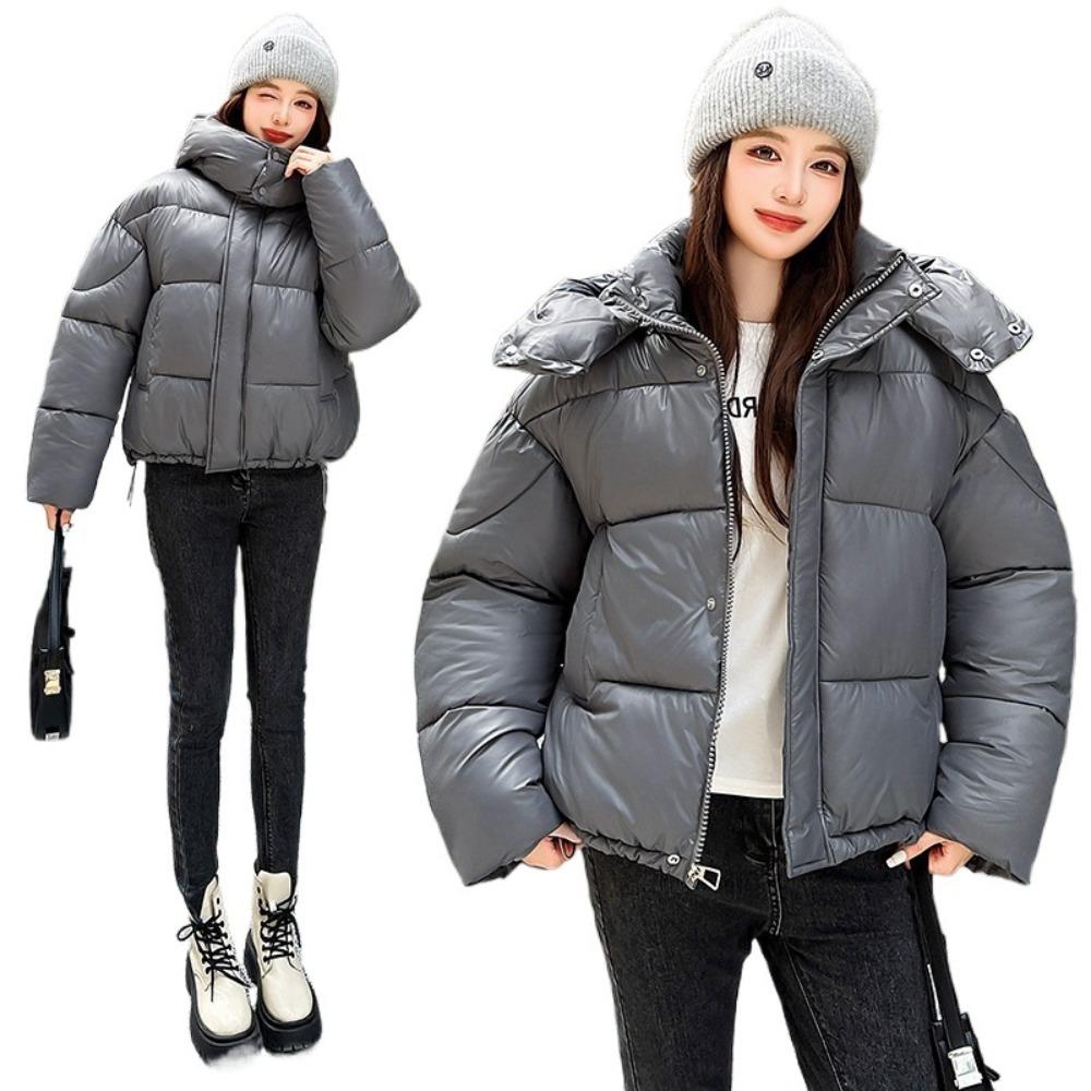 New Winter Women's Clothing Temperament Fluffy Hooded Cotton Clothes Bread Clothes Jacket Warm Commute