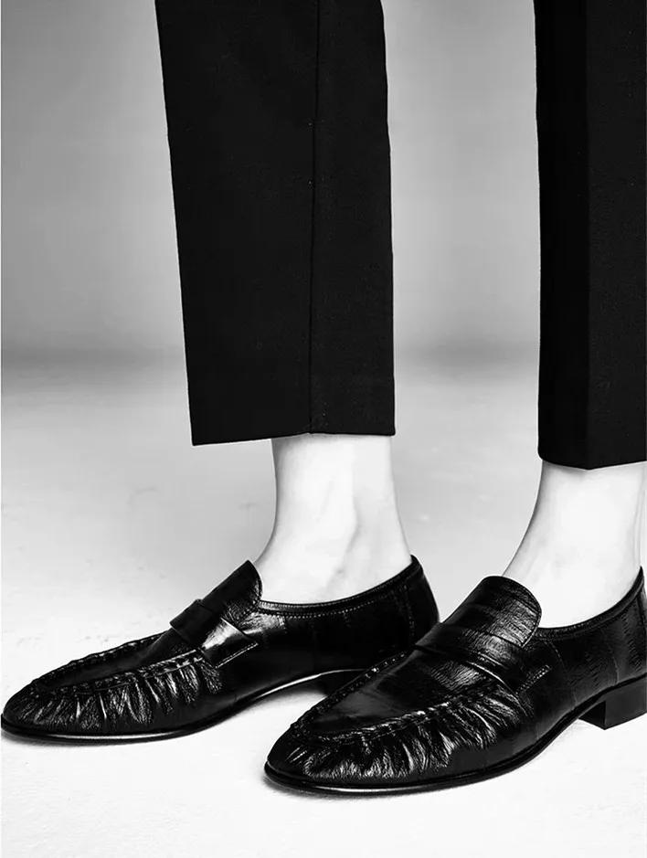 Fashion Retro Brown Soft Leather Brand Flats Women Fashion Pleated Design Loafers Comfort Outdoor Commuting Office Shoe Zapatos De Mujer