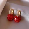 2025 Boucles d'oreilles de luxe françaises Diamant rouge - Élégantes, Uniques, Design simple