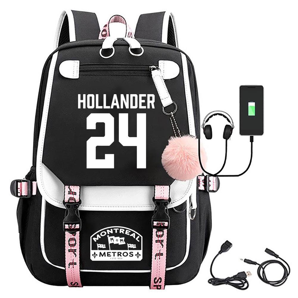 Large Capacity Schoolbag with Shoulder Strap; Student Three-piece Pencil Case Set