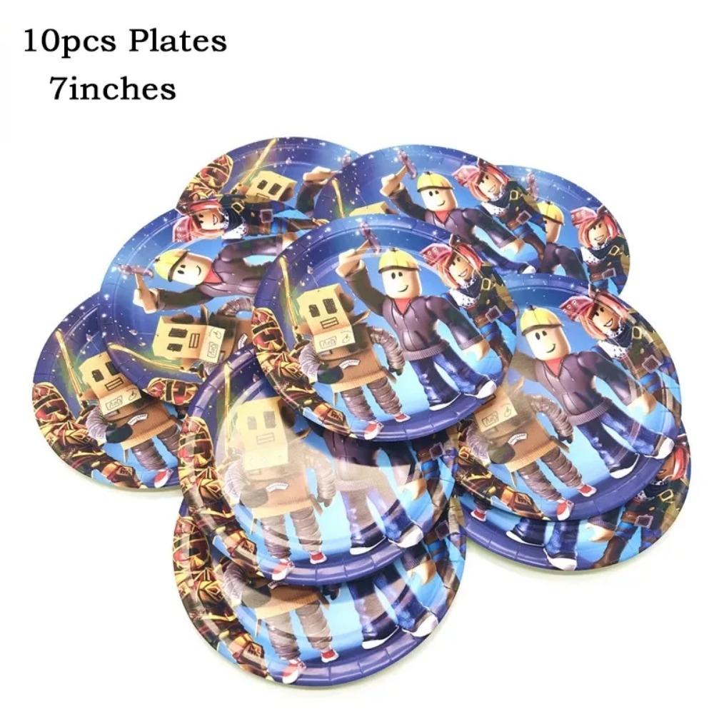 Hot Robot Roblox Dětská Narozeninová Párty Potřeby Sada Jednorázové Nádobí Roblox Papírové Talíře Kelímky Balónky Baby Shower Party Dekorace