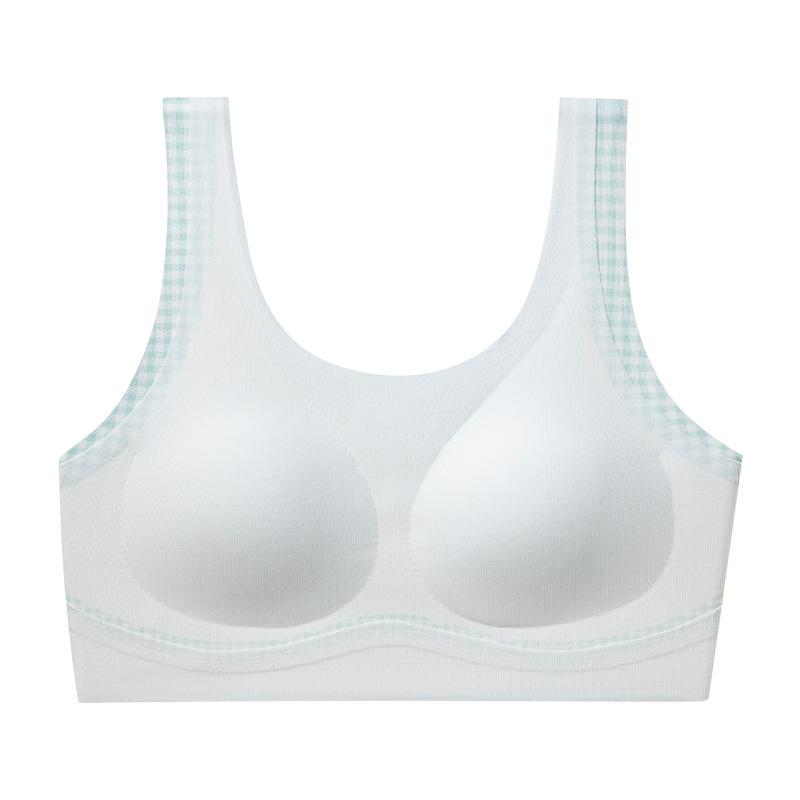 

Simple development period W-shaped lift non-sensory support full cup skin vest girl bra xl(recommended 50-60kg )