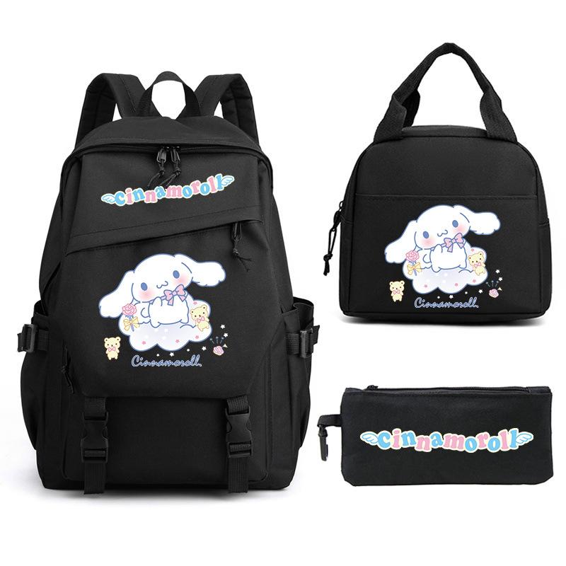 Cartoon Puppy Printed Schoolbag Set Backpack + Lunch Bag + Pencil Case Three-Piece Set