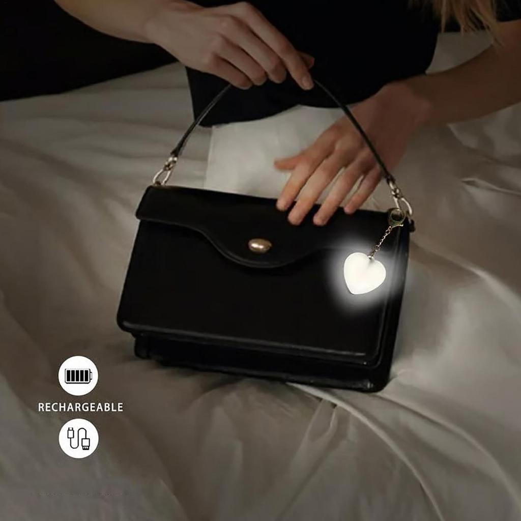 Purse Glow Heart Light LED Sensor Purse Light Touch Activated Handbag Light Handbag Night Light Handbag Purse Lamp Rechargeable