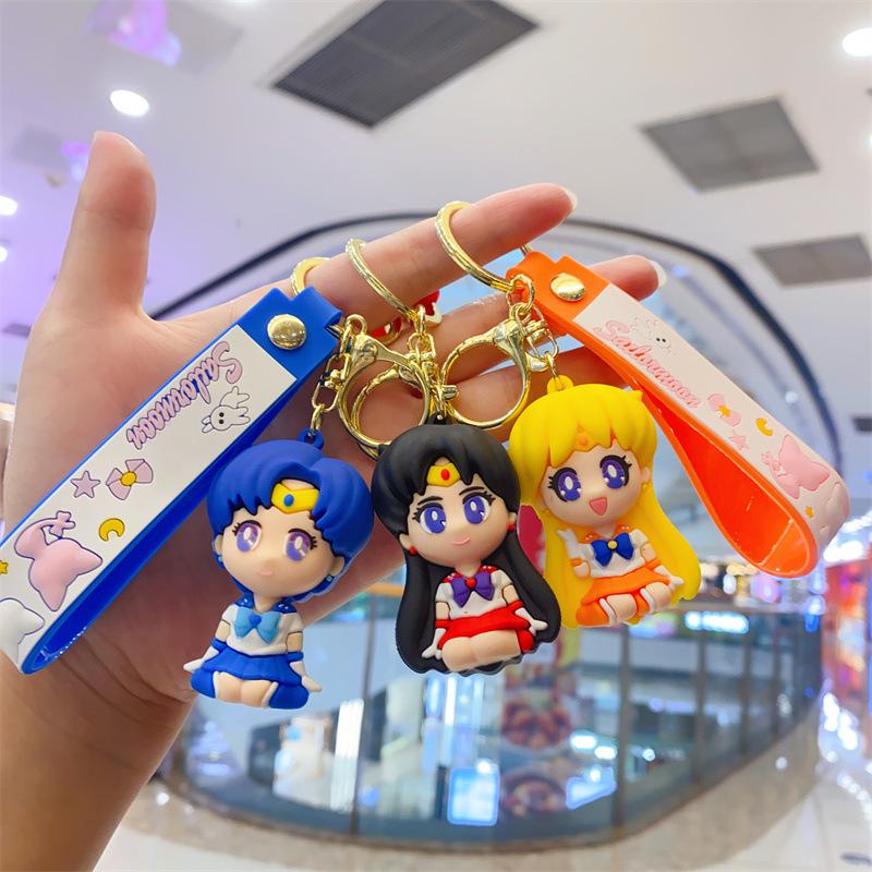 Sailor Moon Keychain: Cute Cartoon Figure Bag Pendant Keyring