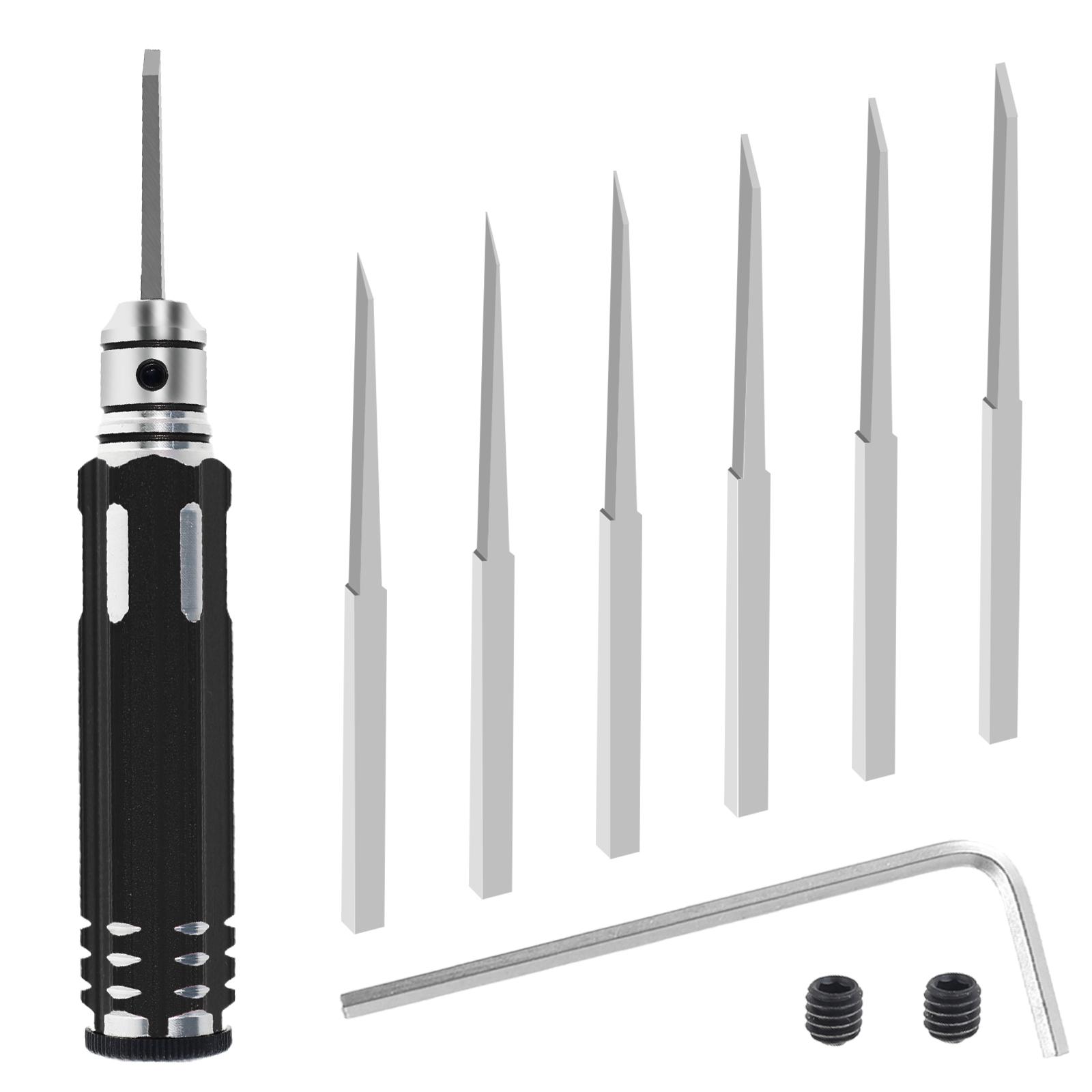 

Prime Model Scriber с 7 лезвиями из вольфрамовой стали, инструмент для резки линий, стамеска, портативная резная смоляная стамеска с линией чёрный