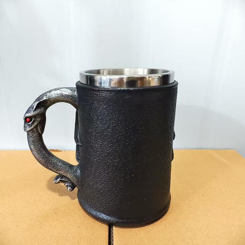 Neue Retro 3D Harz Tasse Ozzy Osbourne The Final Bow Handwerks-Dekoration Edelstahl Innenbehälter Tasse für Bar Restaurant & Zuhause