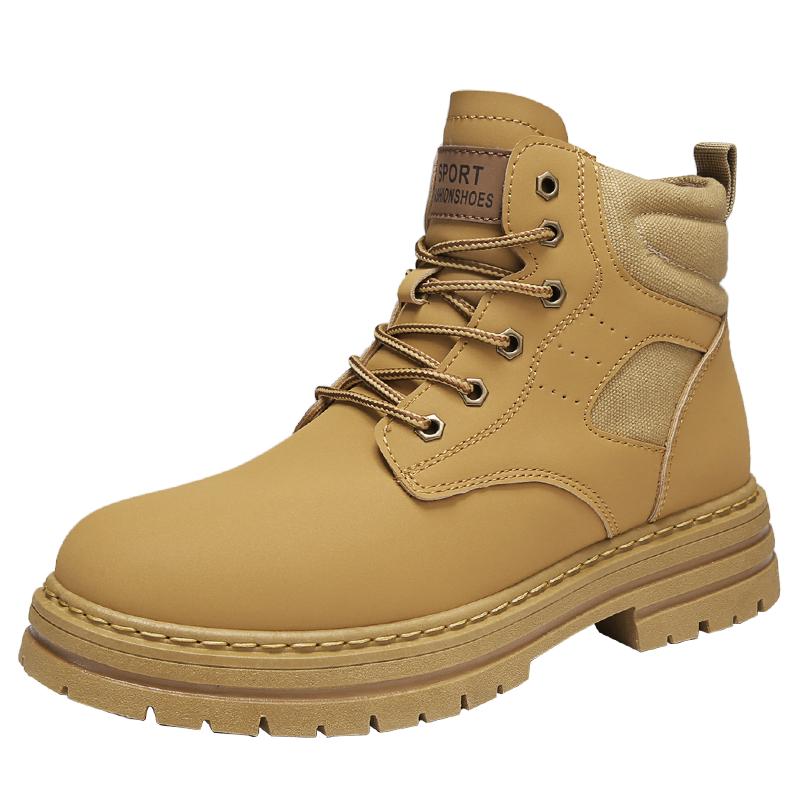 Men's Boots New Four Season Soft Sole Outdoor Thick Sole Versatile High Top Boots Anti Slip Wear-resistant Casual Shoes Zapatos