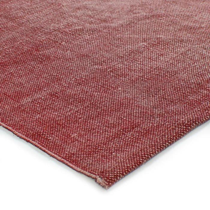 Tapis - THE DECO FACTORY - DUNES - Effet délavé en coton - Rouge - 160 x 230 cm