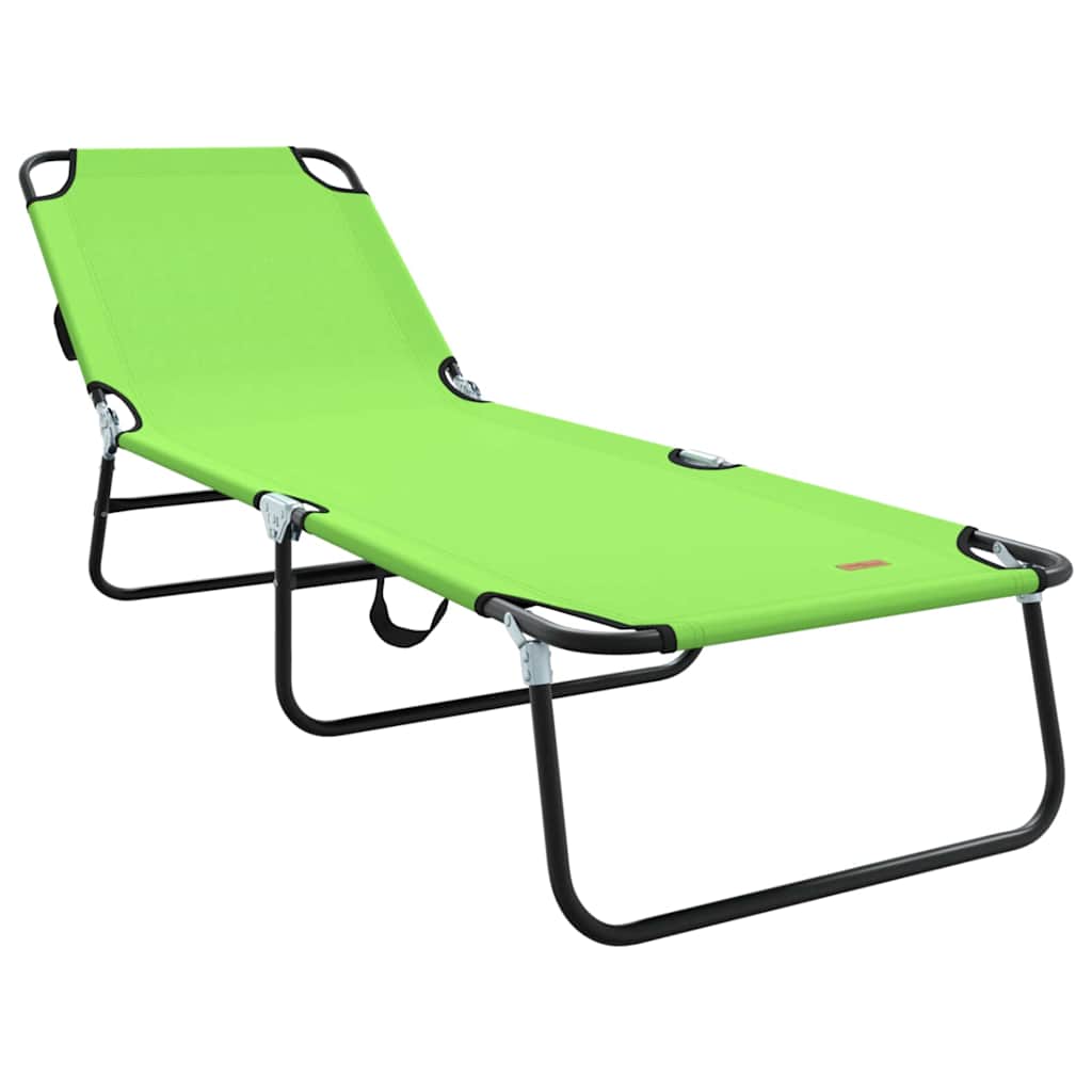 Foldable Sun Lounger Green 188 x 57 x 86.5 cm Polyester
