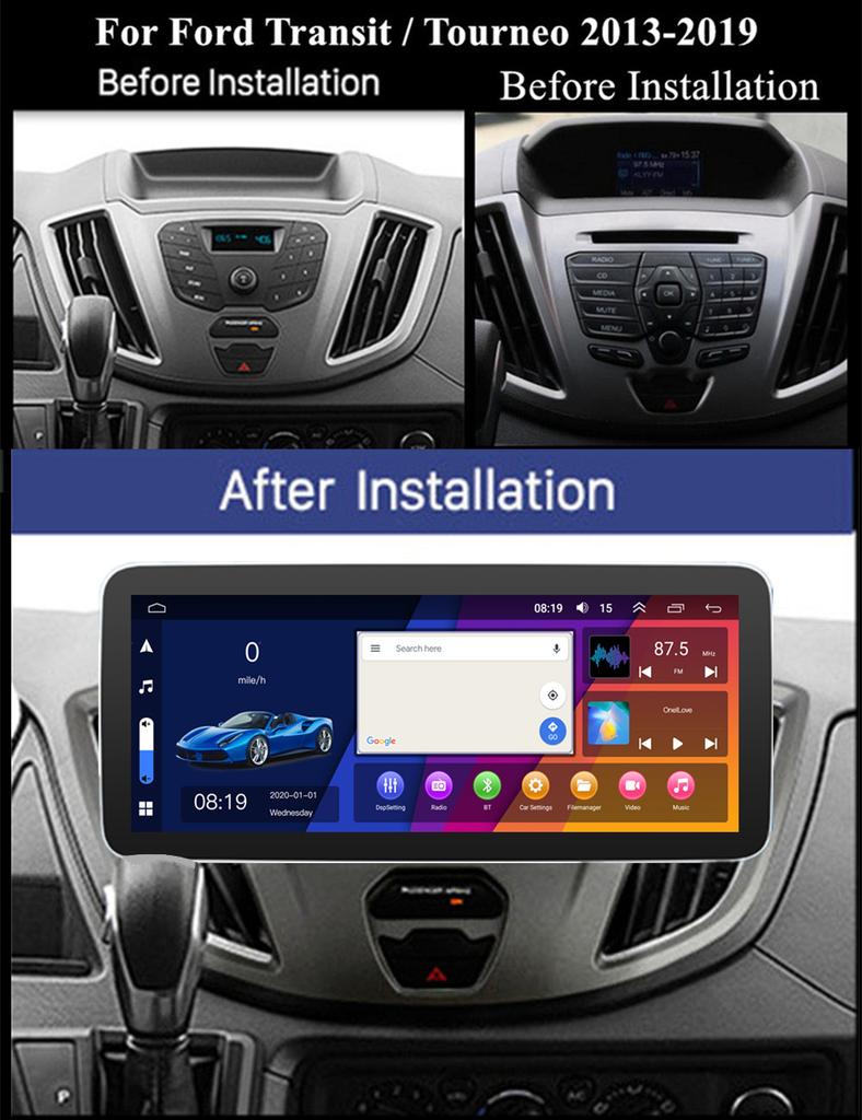 12.3'' Stereo Radio 4+64GB Head Unit For Ford Transit Tourneo 2013-2019 Carplay