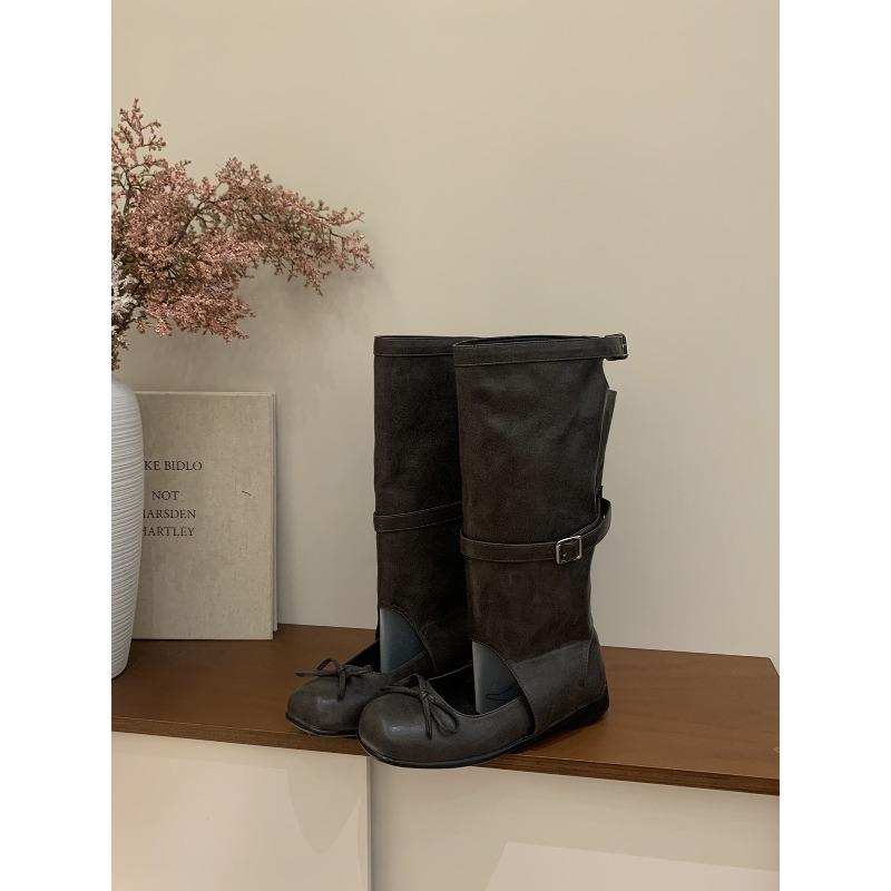 

Ballet style retro bow cool boots women s summer new fashion round head hollow Mary Jane boots 35