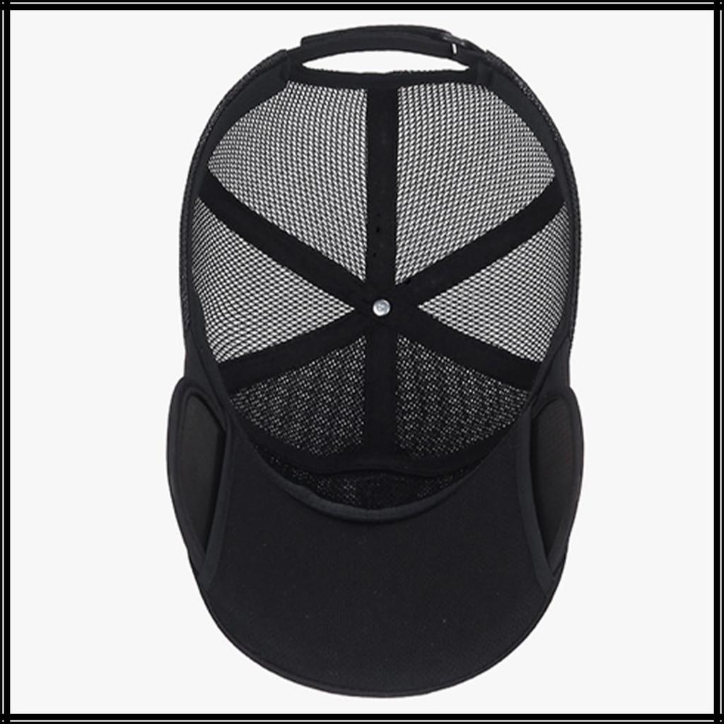 UV Long CZA009 [White Fang] Cap, Mesh, Protection, Brim, Outdoor, Hat, Casual, Men's, Women's, (Black)