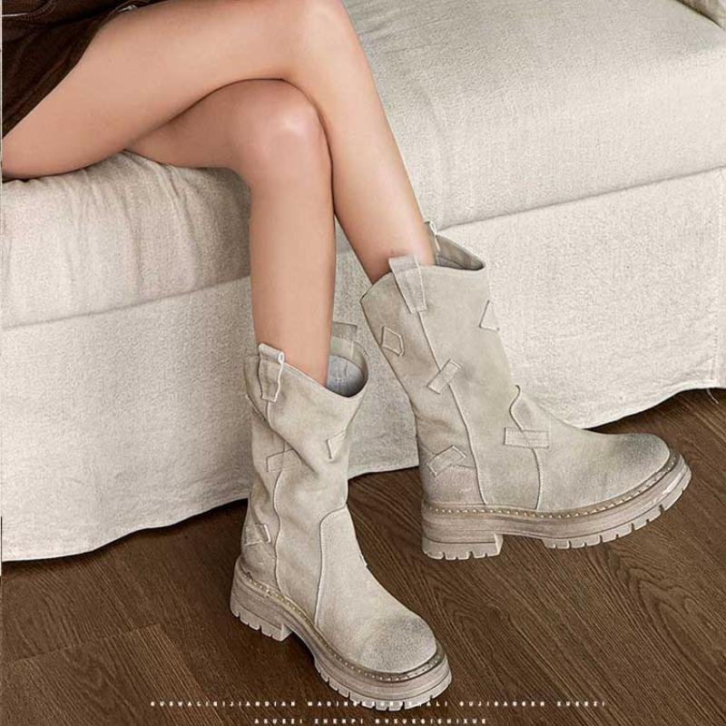 Fashion Autumn Winter 2024 Hot Sale New Women's Ankle Boots Fashion Round Toe Wear Resistant Shoes for Women Zapatos Para Mujeres