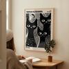 Black and White Cat Bauhaus Pattern Poster Canvas Painting Print Room Home Bar Cafe Decor Room Wall Decor