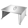 VEVOR Fire Pit Heat Deflector, 645x645x370 Mm Square Outdoor Burner Cover, Stainless Steel Bonfire Camping Wood Burning