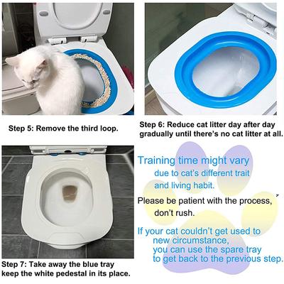 Cat Toilet Training Kit Reusable Puppy Cat Litter Mat Cat Toilet Trainer Toilet Pets Cleaning Cats Training Product