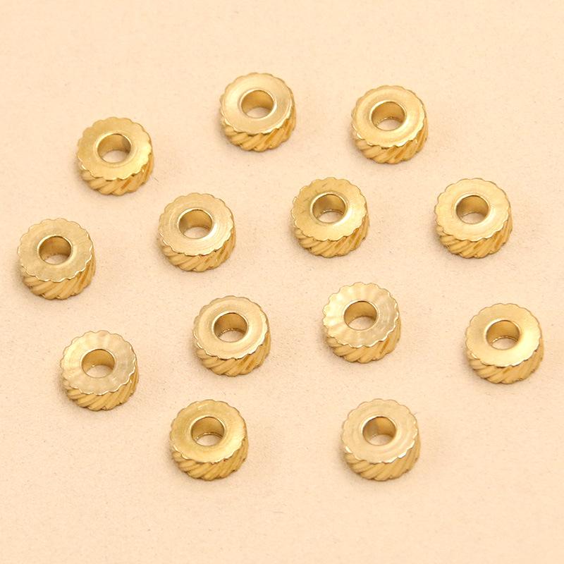 Two-Color Striped Stainless Steel Beads, 4-8mm DIY Jewelry Spacer Accessories