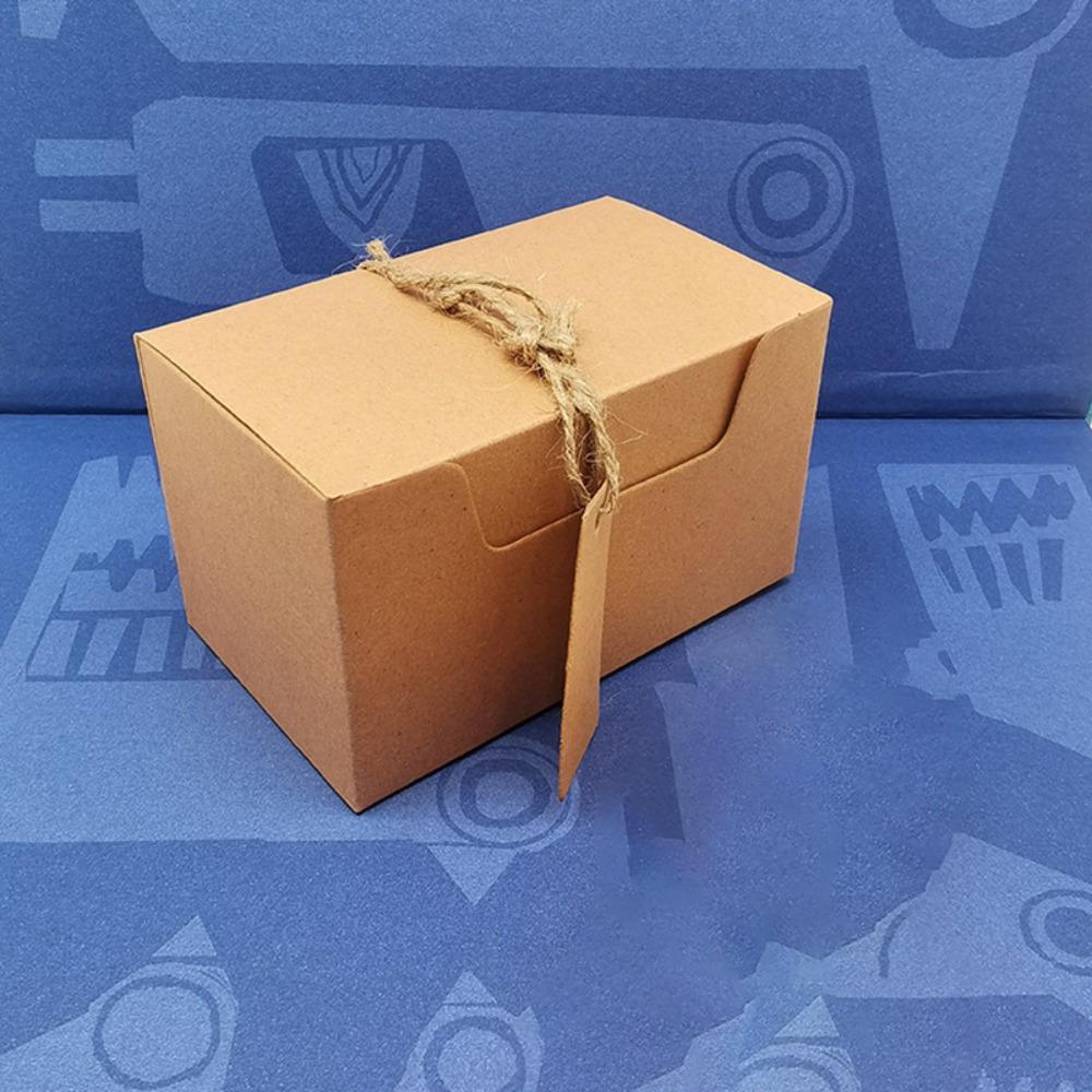 50pcs Kraft Paper Gift Boxes with Twine and Tag Mini Treat Boxes Party Favor Boxes Folden Storage Box Rectangular Box Wrapping Container Gift Box
