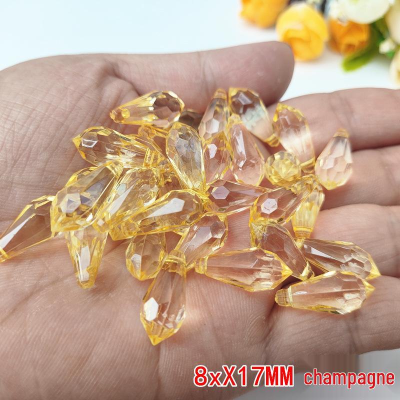 DIY Crystal Pillar Lampshade Beaded Curtain Accessories: 9x17MM Water Drop Transparent Acrylic Pendants
