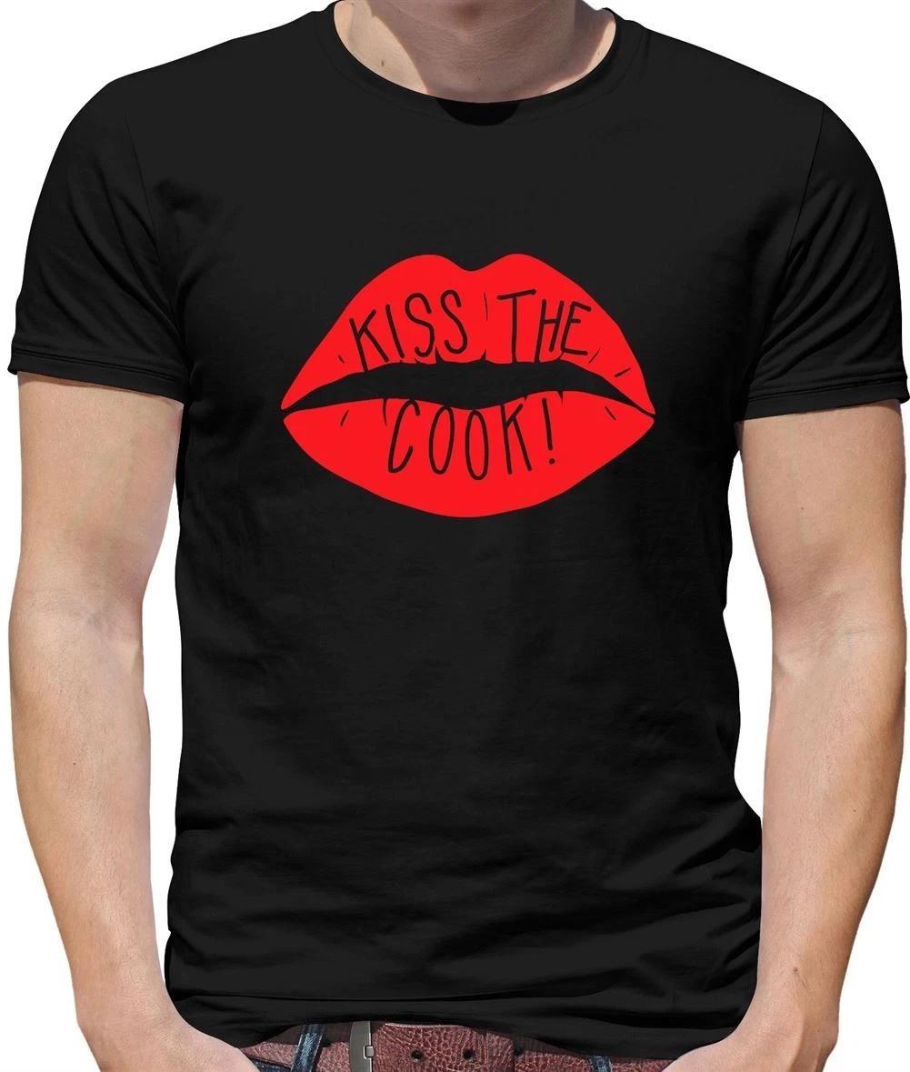 Kiss The Cook - Mens T-Shirt - BBQ Chef Bake Funny Love Food L
