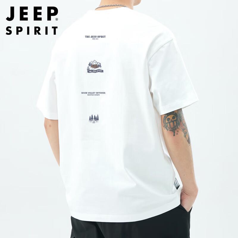 JEEP SPIRIT Men s Retro Loose Fit Cotton T-Shirt XL