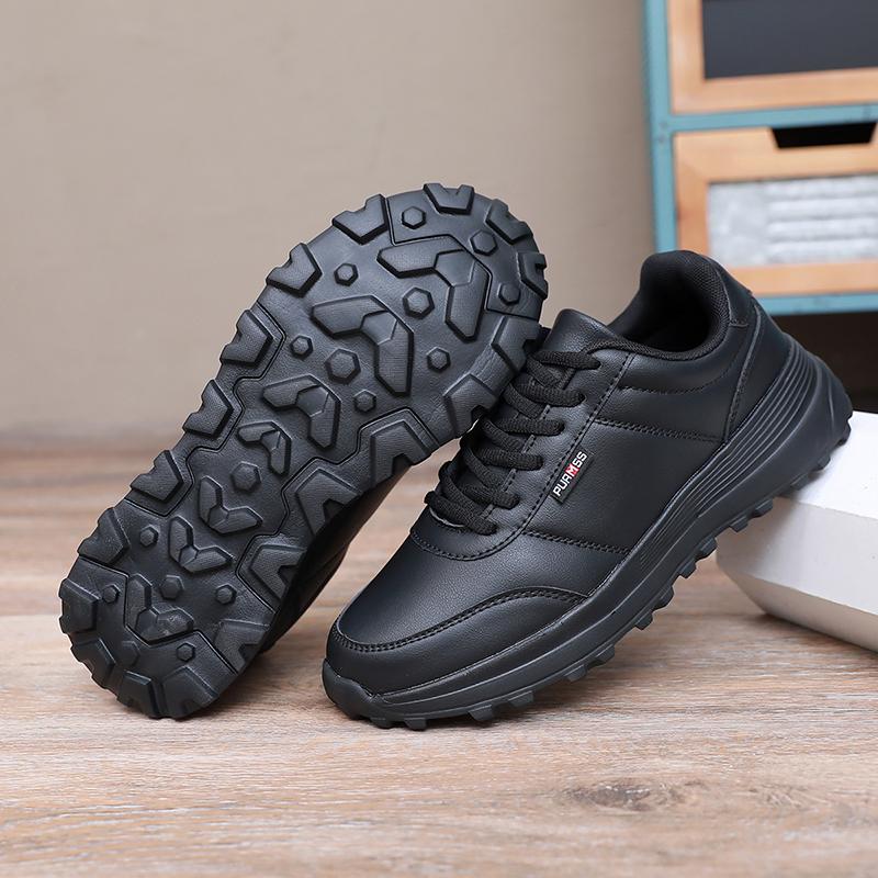Neue Herbst Leder Herren Casual Sneaker Rutschfest Atmungsaktiv Männlich Outdoor Wanderschuhe Mode Schnürschuhe Leichtgewicht Sportschuhe