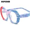 FONEX HEPIDEM Acetate Eyeglasses Frame Men New Round Brand Design Glasses Women Retro Vintage Eyewear Japanese Spectacles 9356